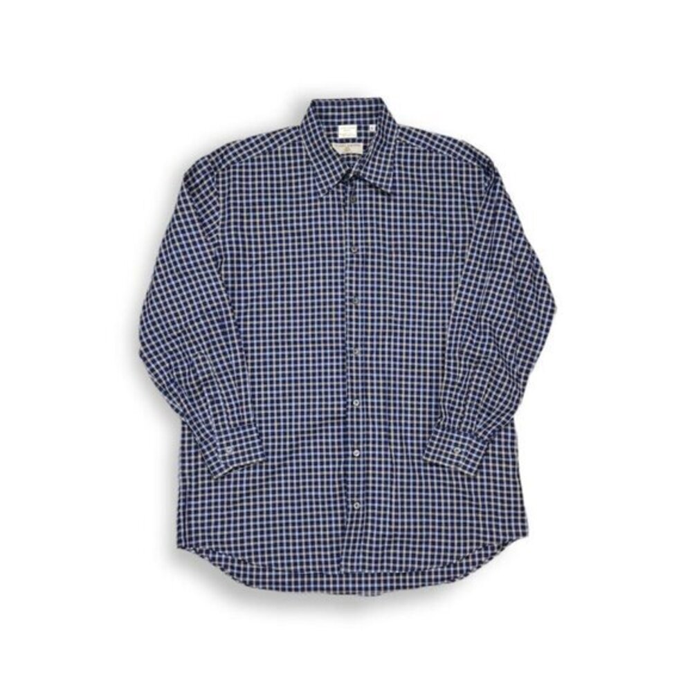 Luciano Barbera Plaid Button Up Long Sleeve Shirt‎ Mens XL